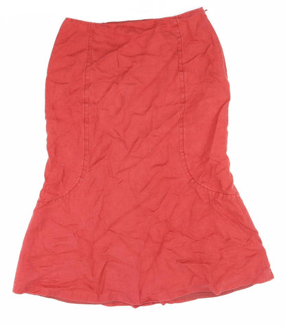 Precis Womens Red Polyester Trumpet Skirt Size 10 Zip