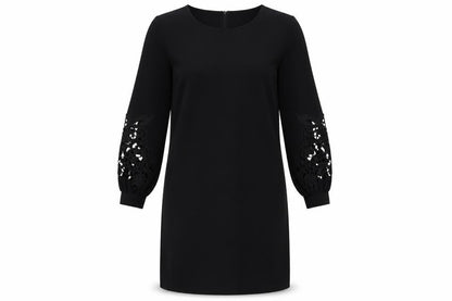 H&M Womens Black Polyester Shift Size 10 Boat Neck Pullover