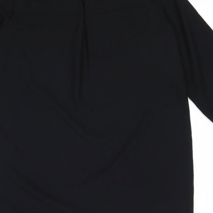 H&M Womens Black Polyester Shift Size 10 Boat Neck Pullover