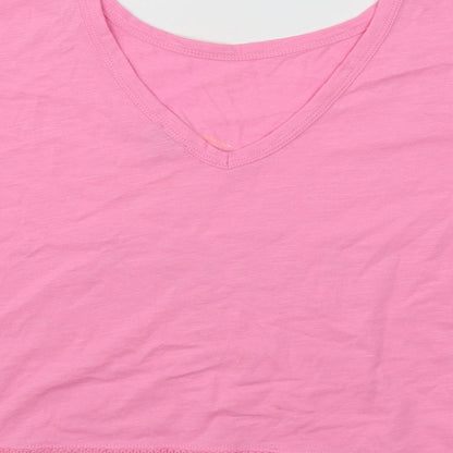 Womens UK Size 8 River Island Pink Cropped T-Shirt