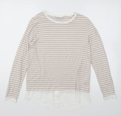 Womens UK Size XS Fransa Beige Basic T-Shirt