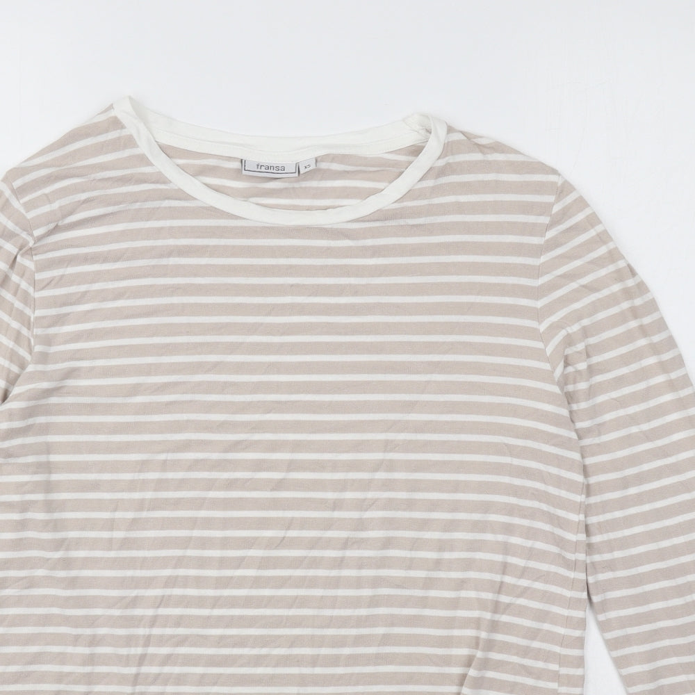 Womens UK Size XS Fransa Beige Basic T-Shirt