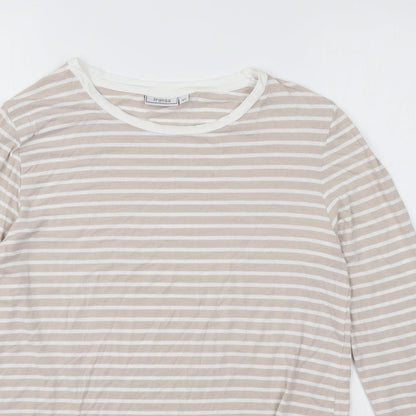 Womens UK Size XS Fransa Beige Basic T-Shirt