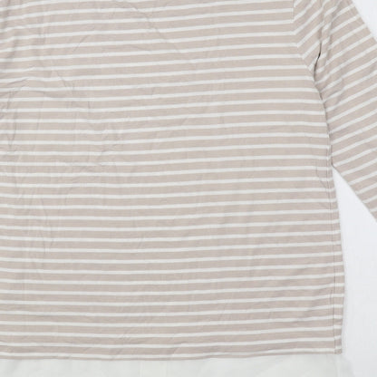 Womens UK Size XS Fransa Beige Basic T-Shirt