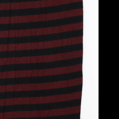 Dorothy Perkins Womens Red Striped Polyester Straight & Pencil Skirt Size 8