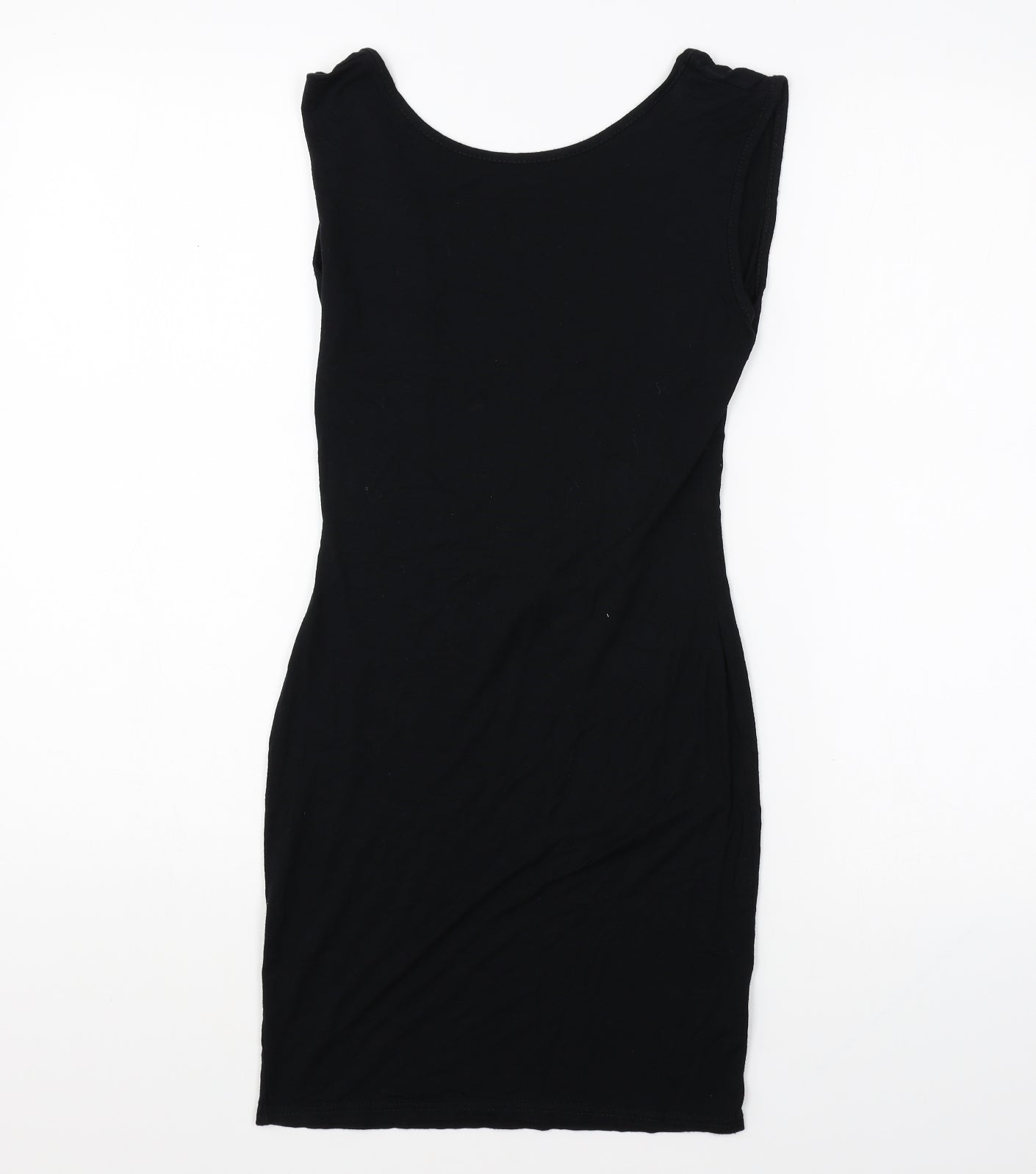Missguided Womens Black Polyester Bodycon Size 8 Boat Neck Pullover