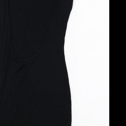 Missguided Womens Black Polyester Bodycon Size 8 Boat Neck Pullover