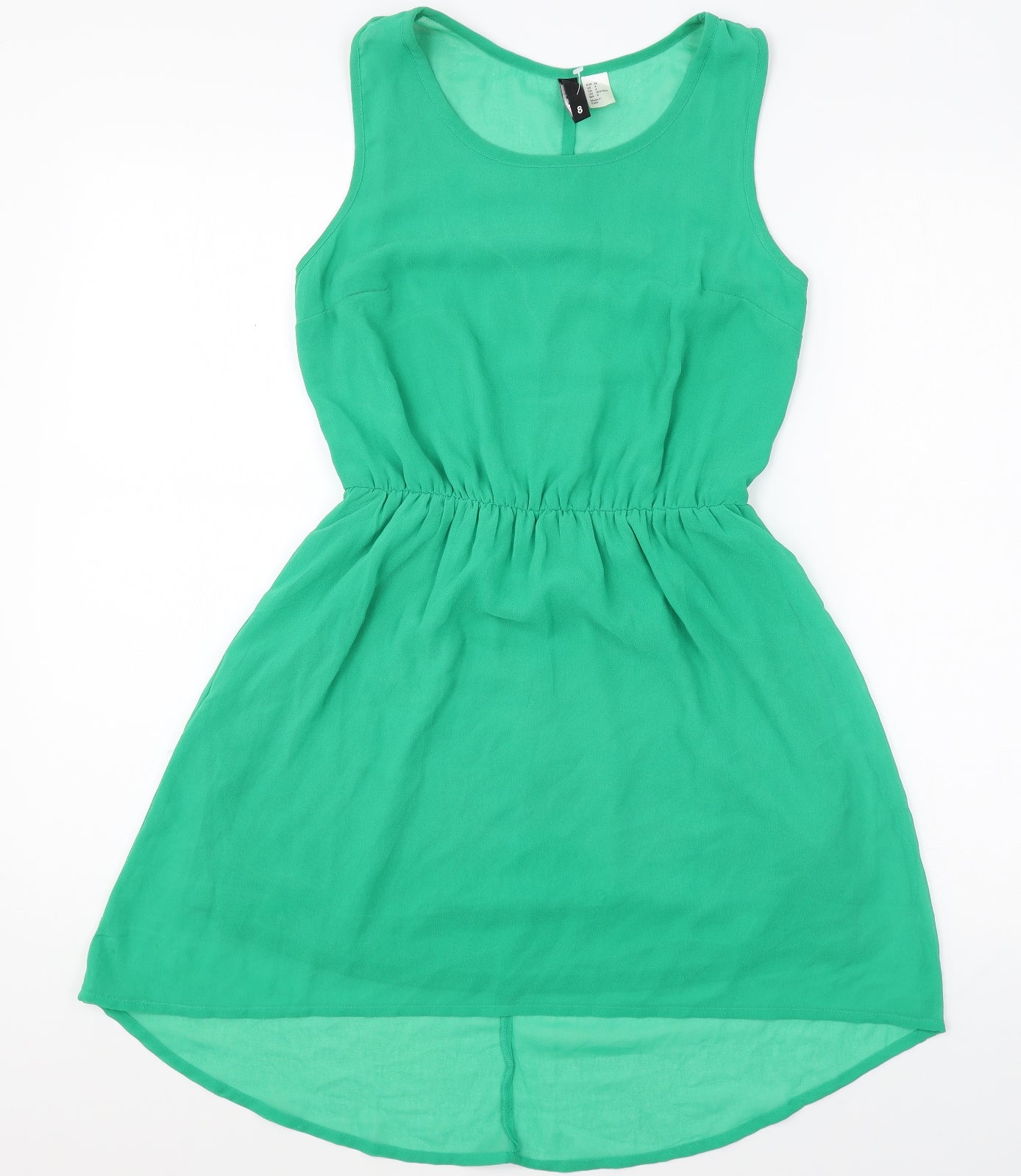 Divided Womens Green Polyester Skater Dress Size 8 Scoop Neck Pullover