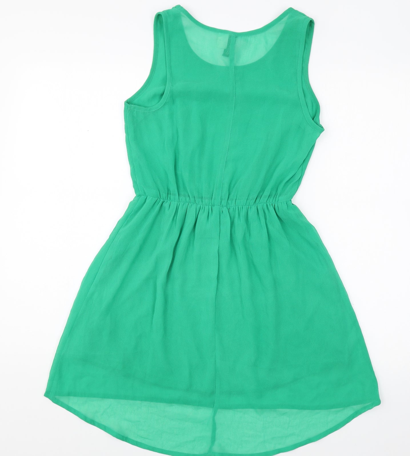 Divided Womens Green Polyester Skater Dress Size 8 Scoop Neck Pullover
