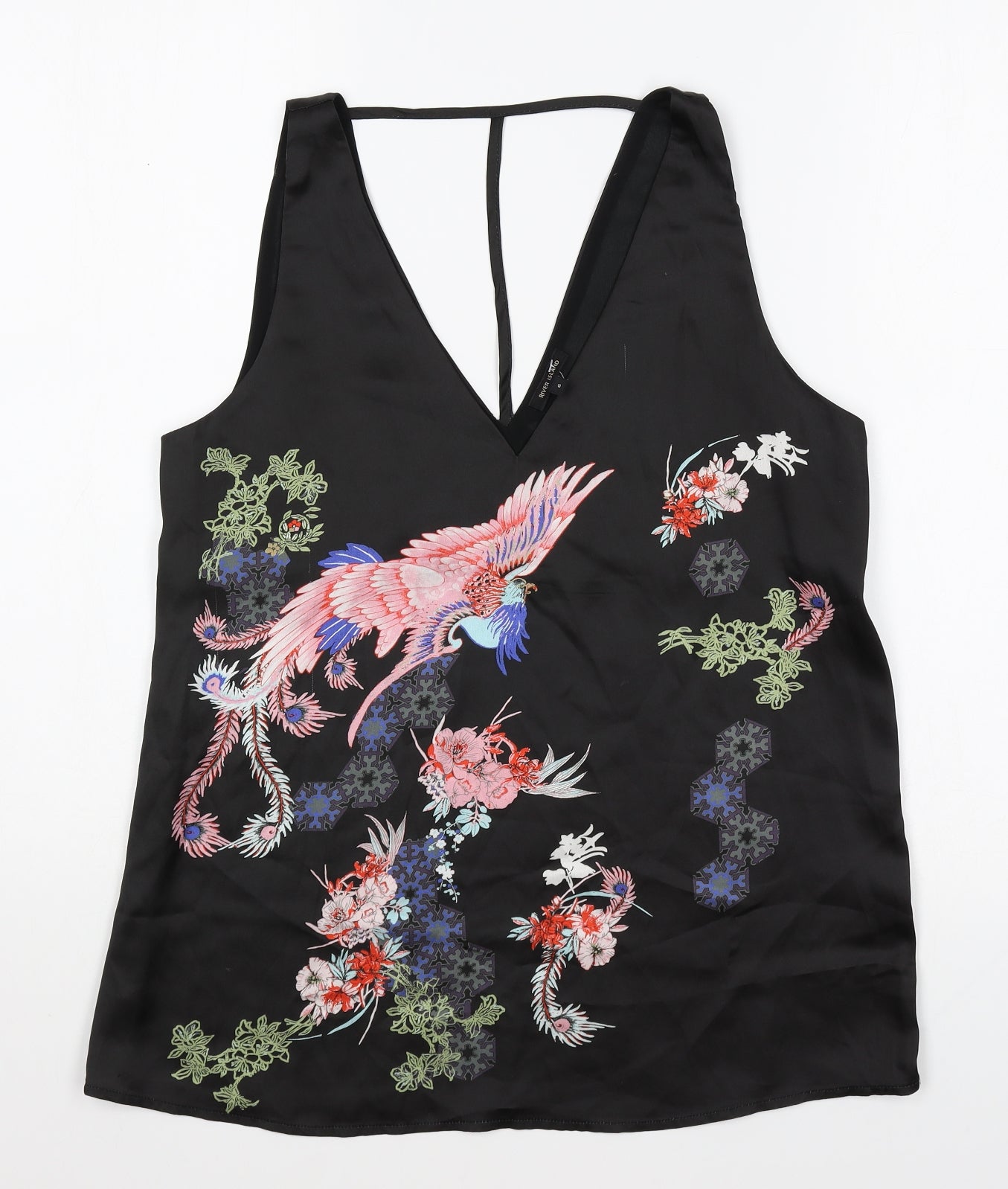 Womens UK Size 6 River Island Black Basic Tank