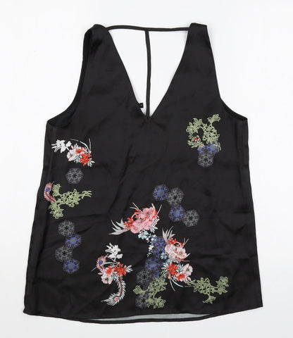 Womens UK Size 6 River Island Black Basic Tank