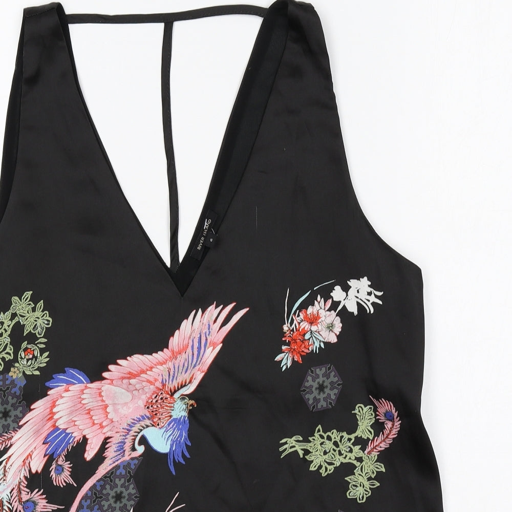 Womens UK Size 6 River Island Black Basic Tank