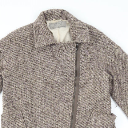 Womens UK Size S Zara Brown Overcoat