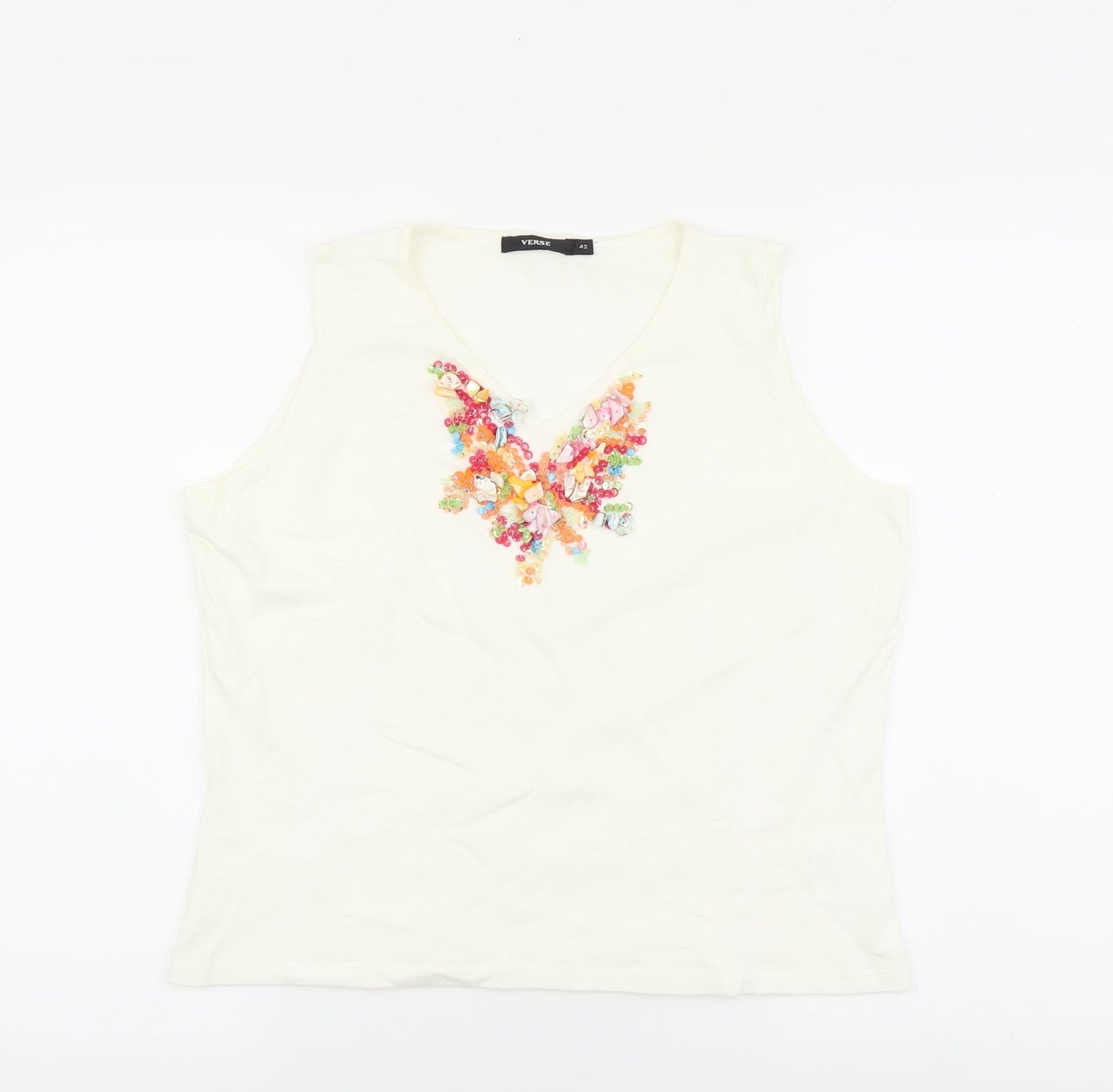 Womens UK Size 42 Verse White Basic Tank