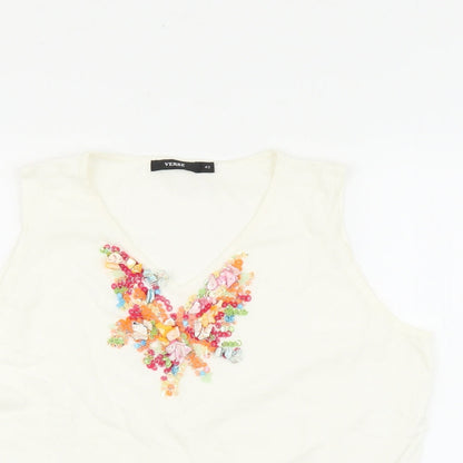 Womens UK Size 42 Verse White Basic Tank