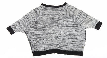 Womens UK Size M Sparkle & Fade Grey Pullover Jumper