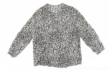 Womens UK Size L Alexara Brown Basic Blouse