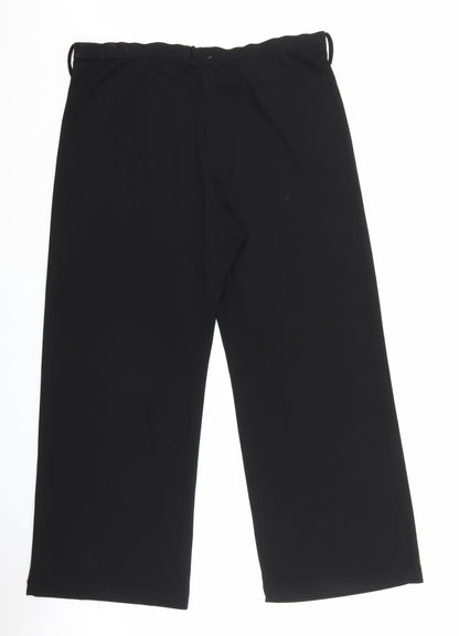 Womens UK Size 14 Berkertex Relaxed Fit Capri Black Trousers