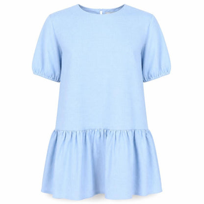 ASOS Womens Blue Polyester A-Line Size 10 Round Neck Button