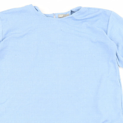 ASOS Womens Blue Polyester A-Line Size 10 Round Neck Button