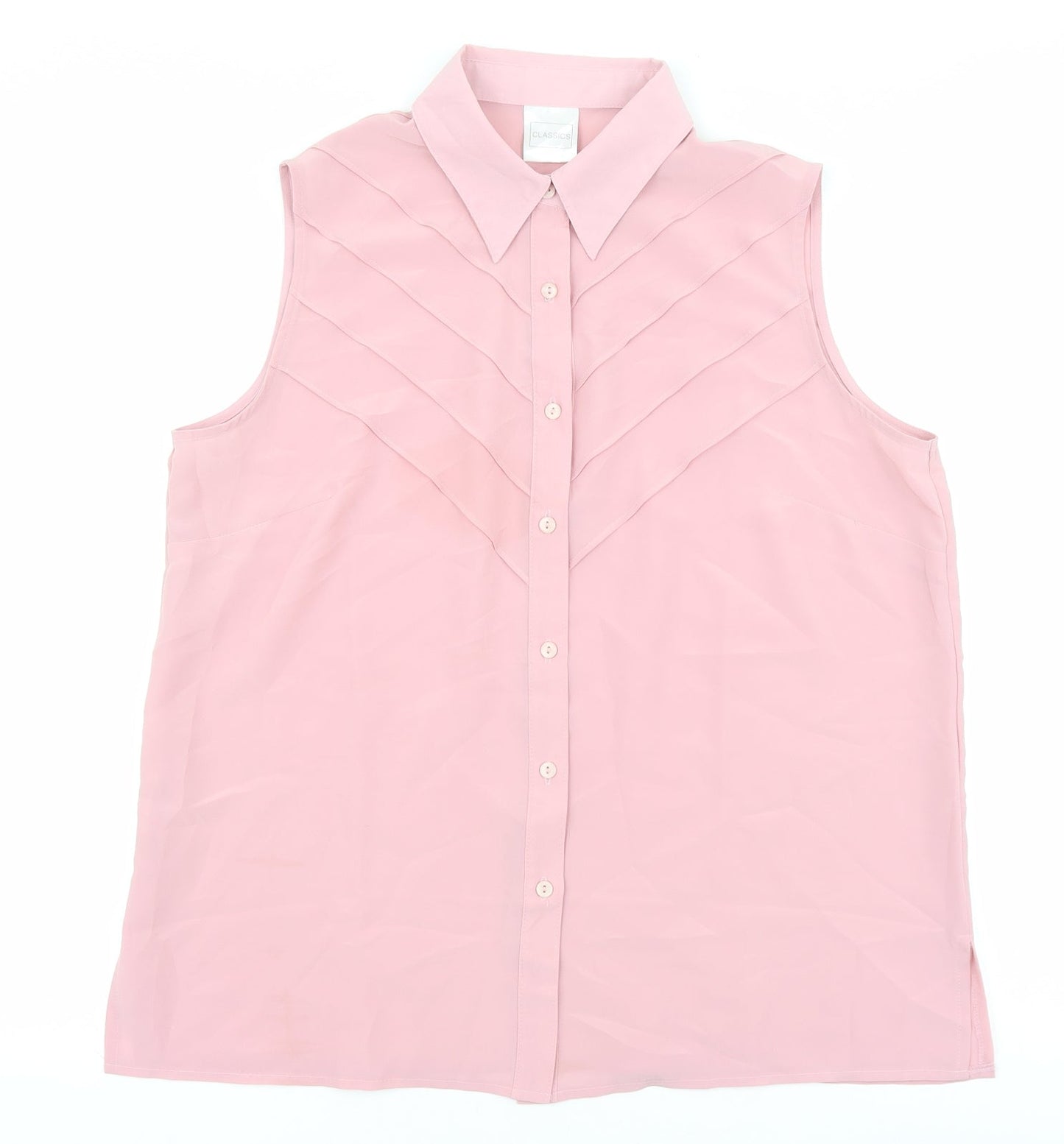 Classics Womens Pink Polyester Basic Tank Size 18 V-Neck