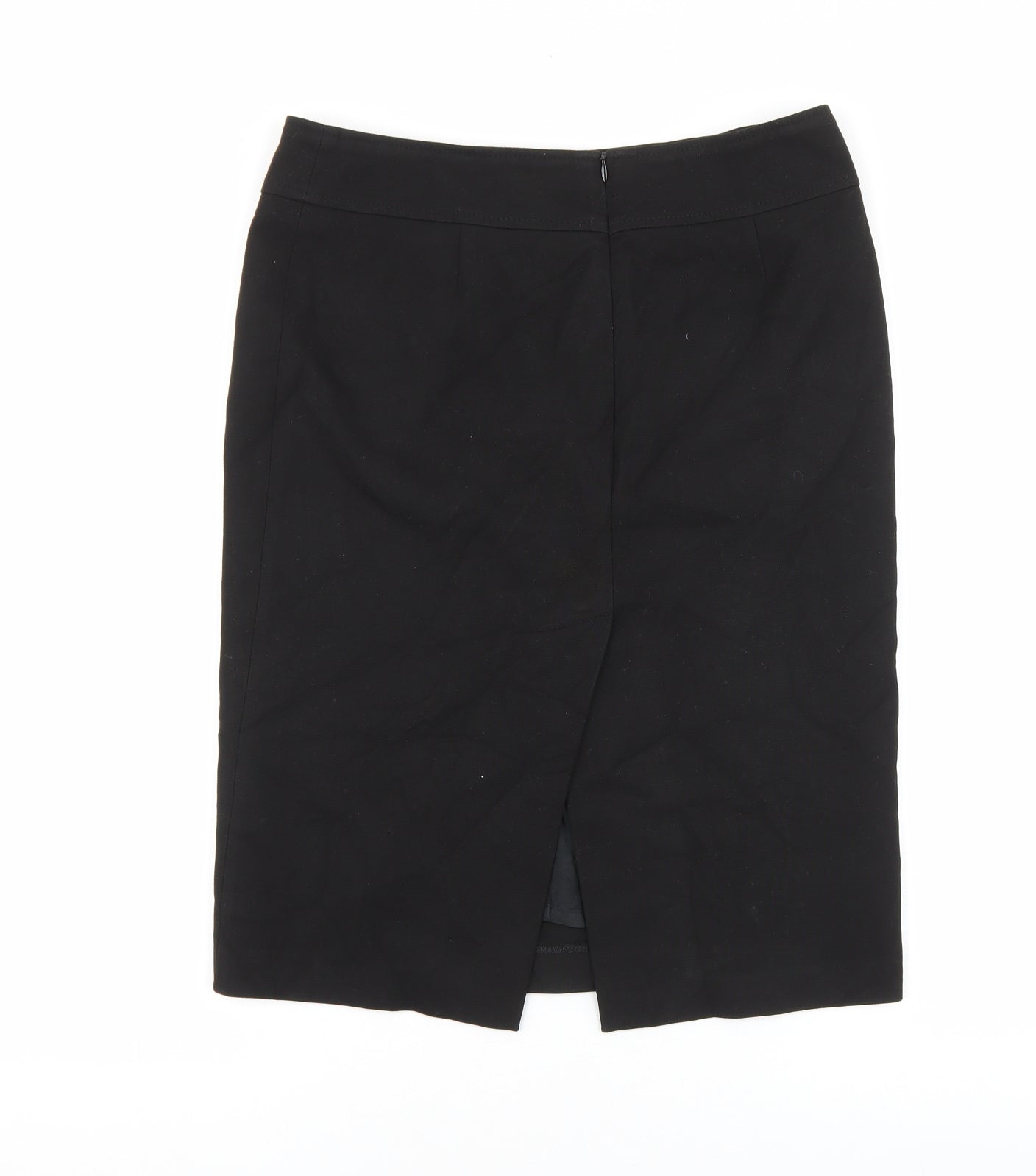 Mexx Womens Black Cotton Straight & Pencil Skirt Size 30 Zip