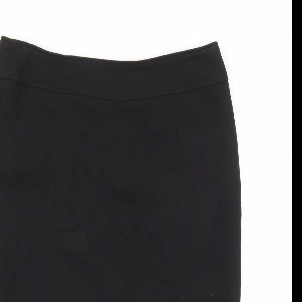 Mexx Womens Black Cotton Straight & Pencil Skirt Size 30 Zip