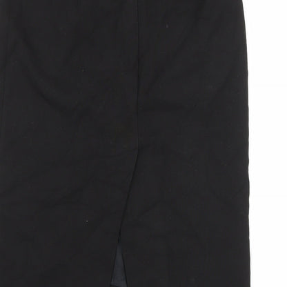 Mexx Womens Black Cotton Straight & Pencil Skirt Size 30 Zip