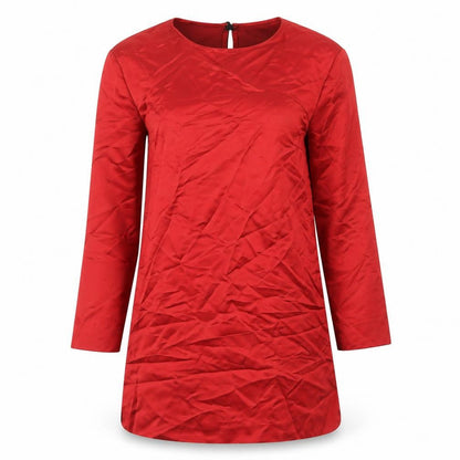 Zara Womens Red Polyester Mini Size M Round Neck Zip