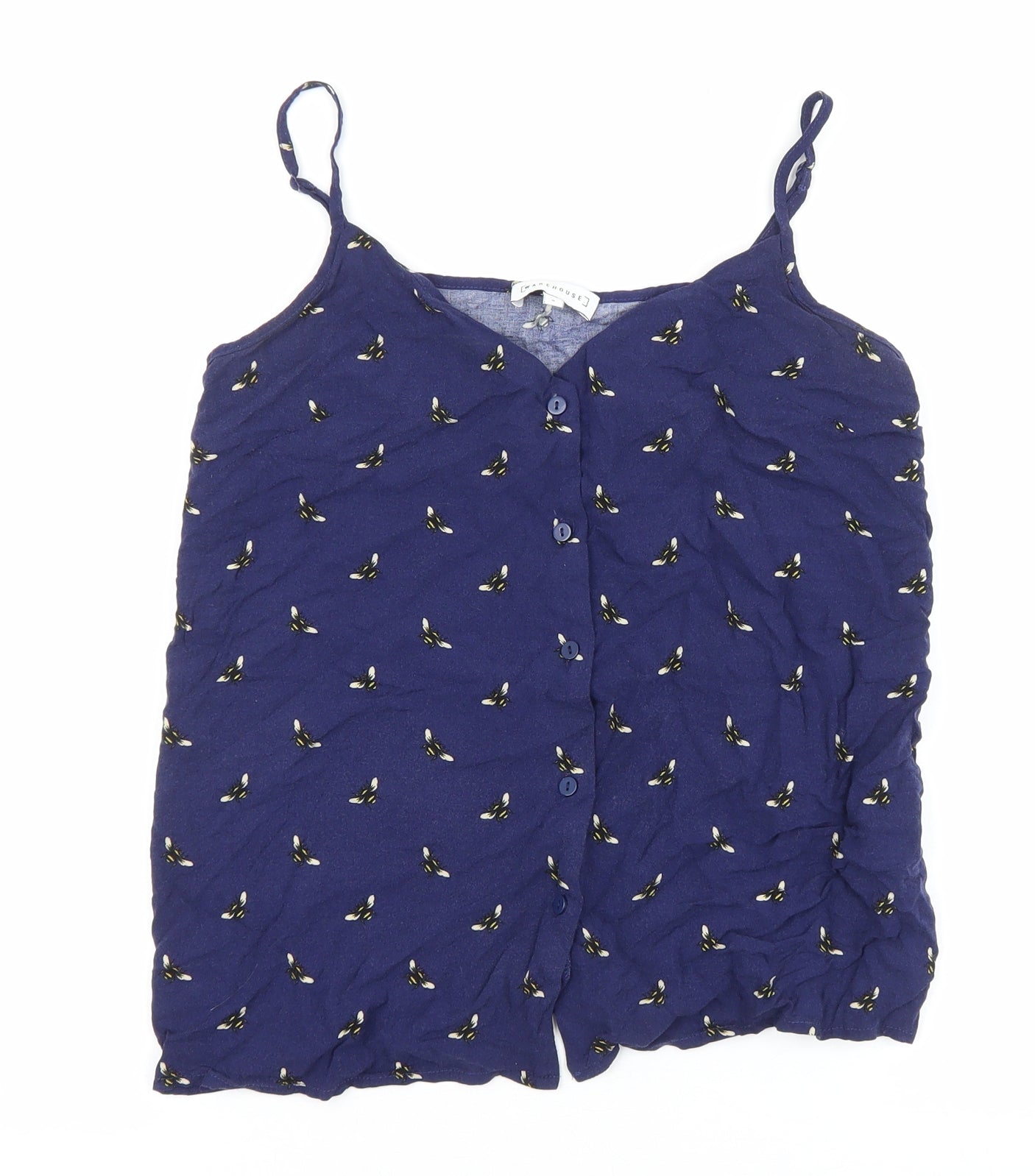 Womens UK Size 8 Warehouse Blue Basic Tank