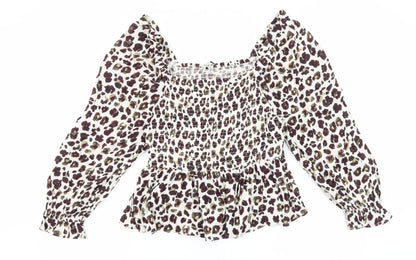 Womens UK Size 14 F&F Brown Basic Blouse