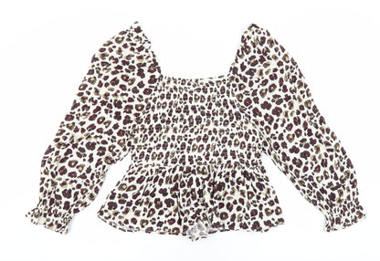 Womens UK Size 14 F&F Brown Basic Blouse