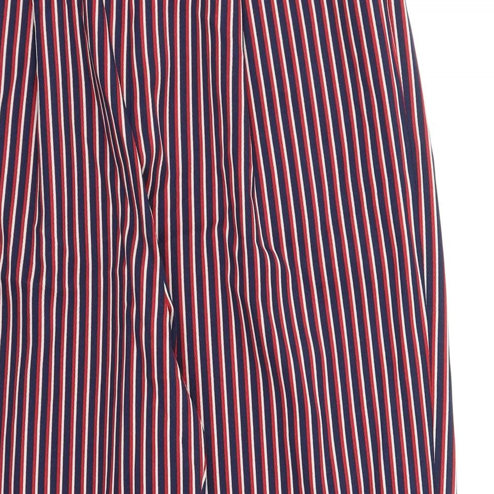 F&F Womens Red Striped Polyester Harem Trousers Size 6 L24.5 in Regular Snap
