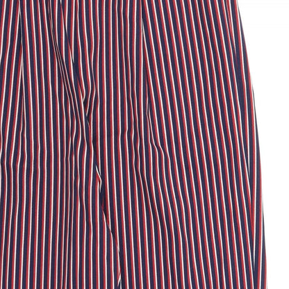 F&F Womens Red Striped Polyester Harem Trousers Size 6 L24.5 in Regular Snap