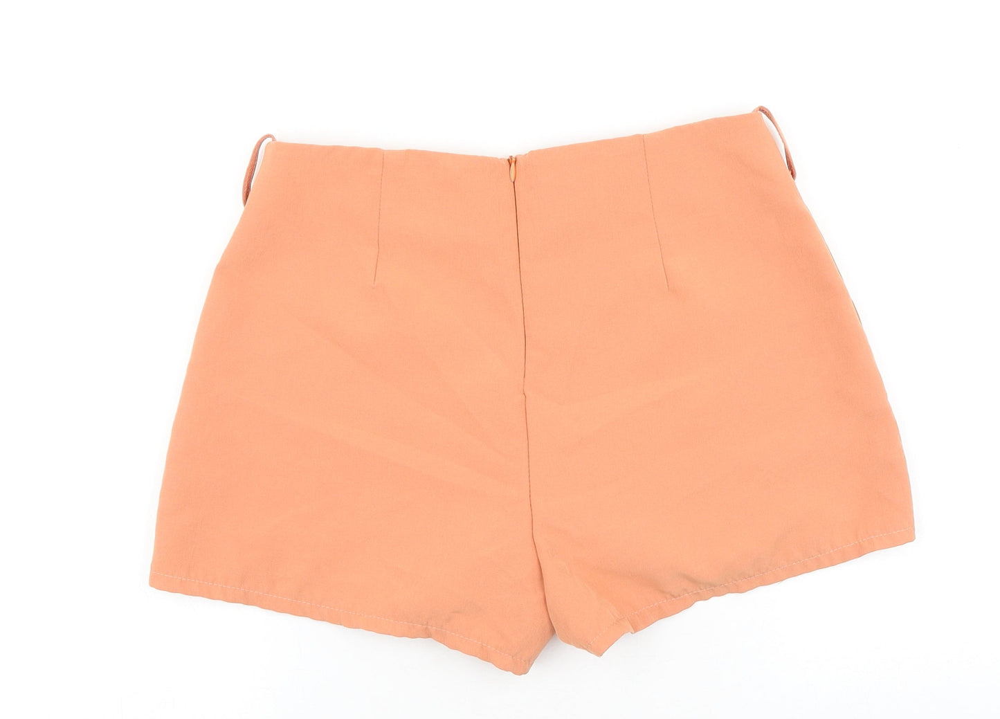 Made in Italy Womens Orange Polyester Chino Shorts Size 10 L3 in Regular Zip