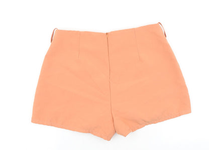 Made in Italy Womens Orange Polyester Chino Shorts Size 10 L3 in Regular Zip