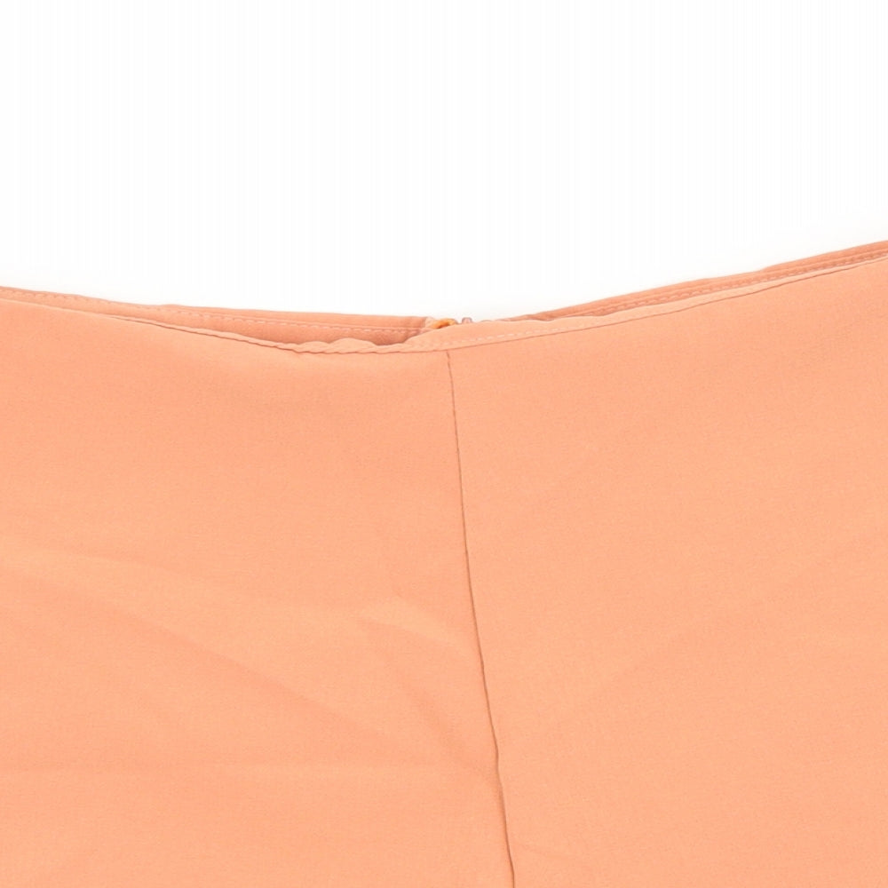 Made in Italy Womens Orange Polyester Chino Shorts Size 10 L3 in Regular Zip