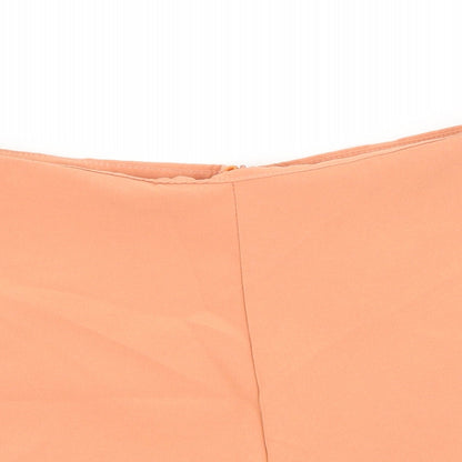 Made in Italy Womens Orange Polyester Chino Shorts Size 10 L3 in Regular Zip