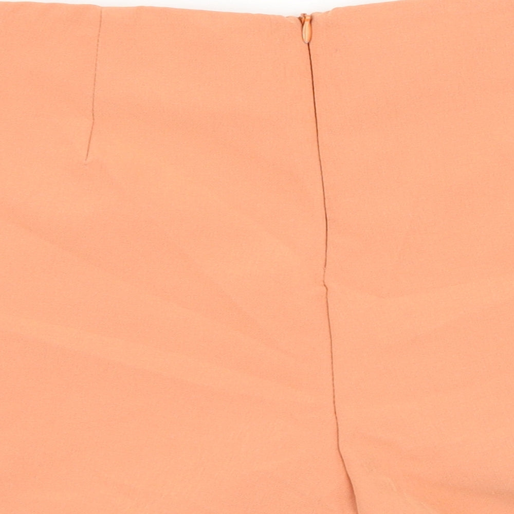 Made in Italy Womens Orange Polyester Chino Shorts Size 10 L3 in Regular Zip