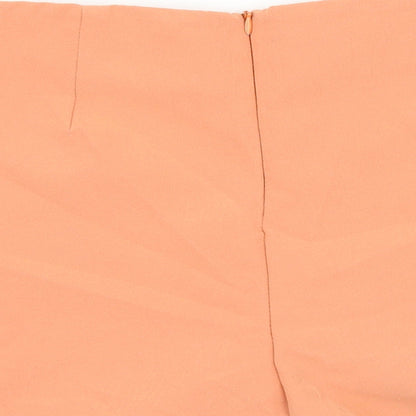 Made in Italy Womens Orange Polyester Chino Shorts Size 10 L3 in Regular Zip