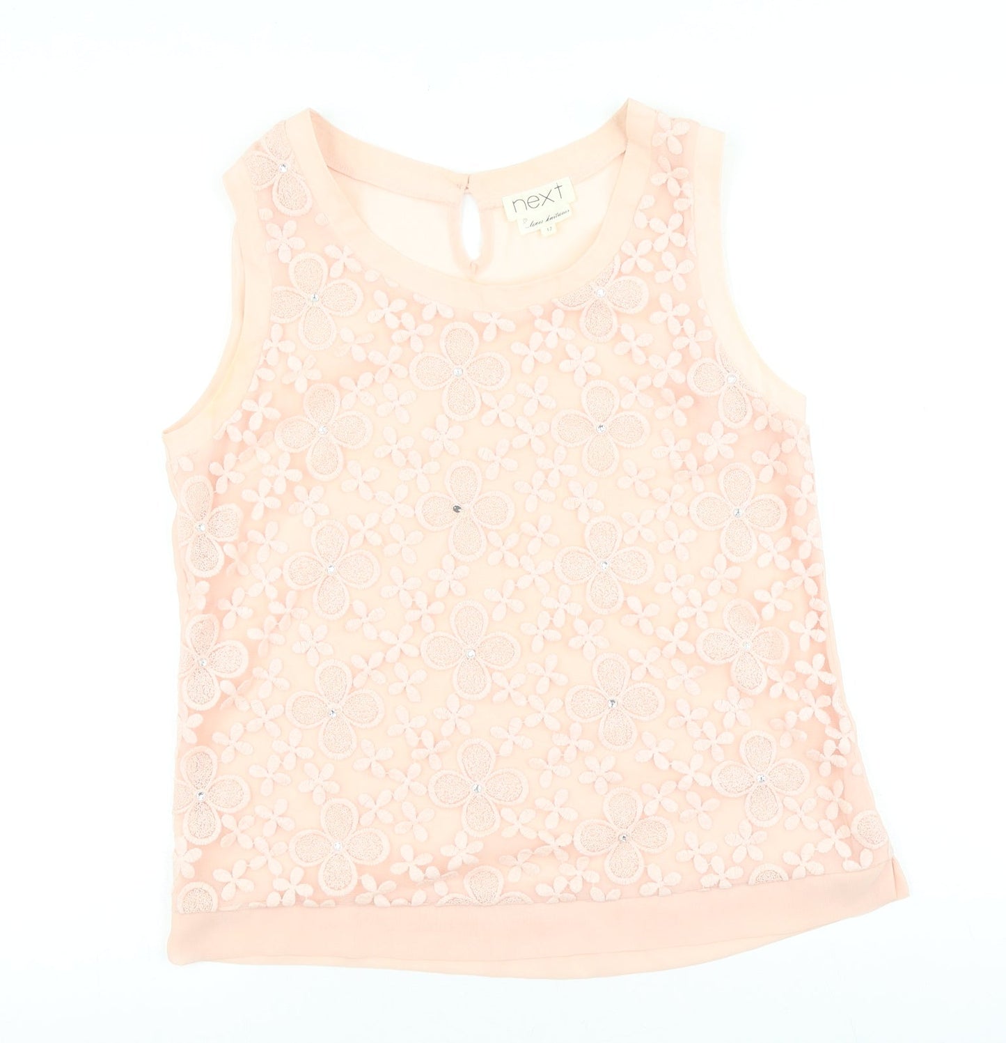Womens UK Size 12 NEXT Pink Basic Tank
