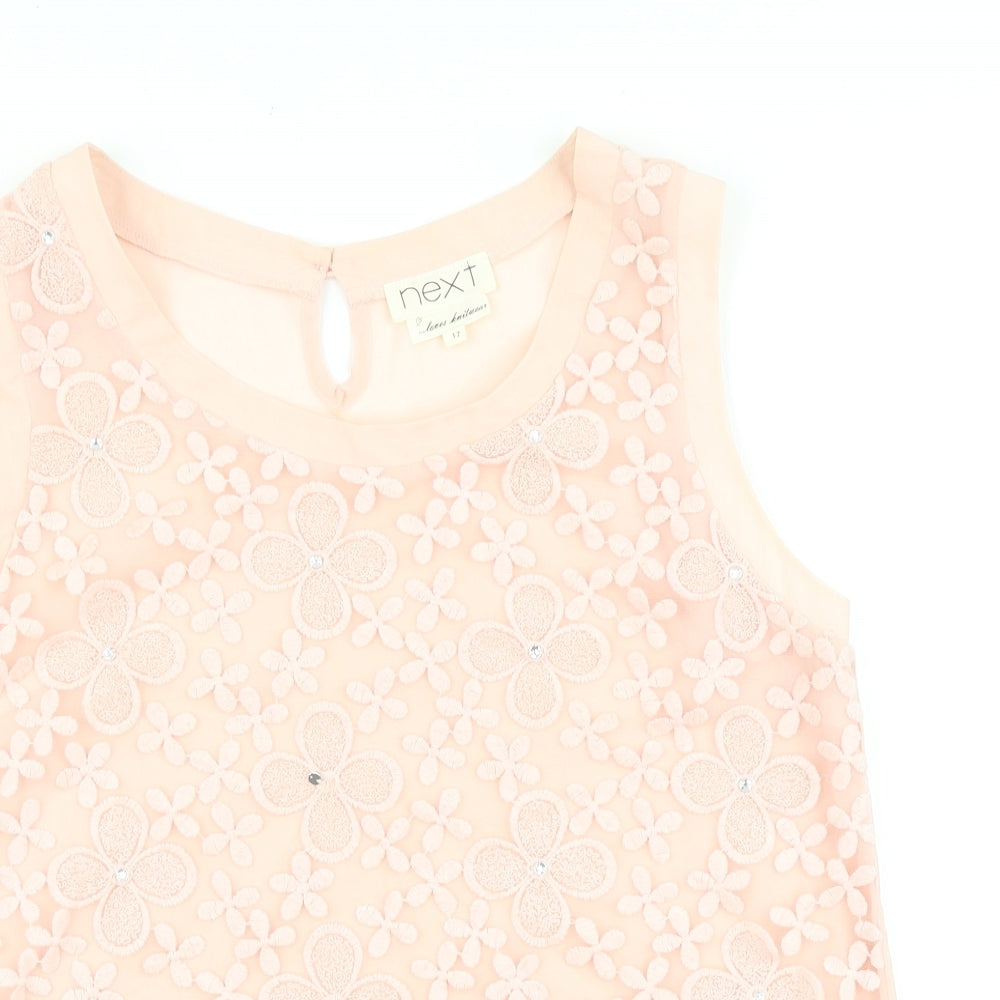 Womens UK Size 12 NEXT Pink Basic Tank