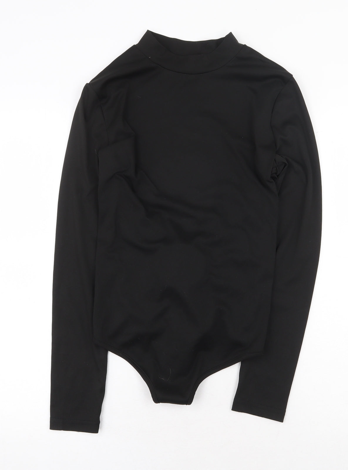 SheIn Womens Black Polyester Bodysuit One-Piece Size M Snap