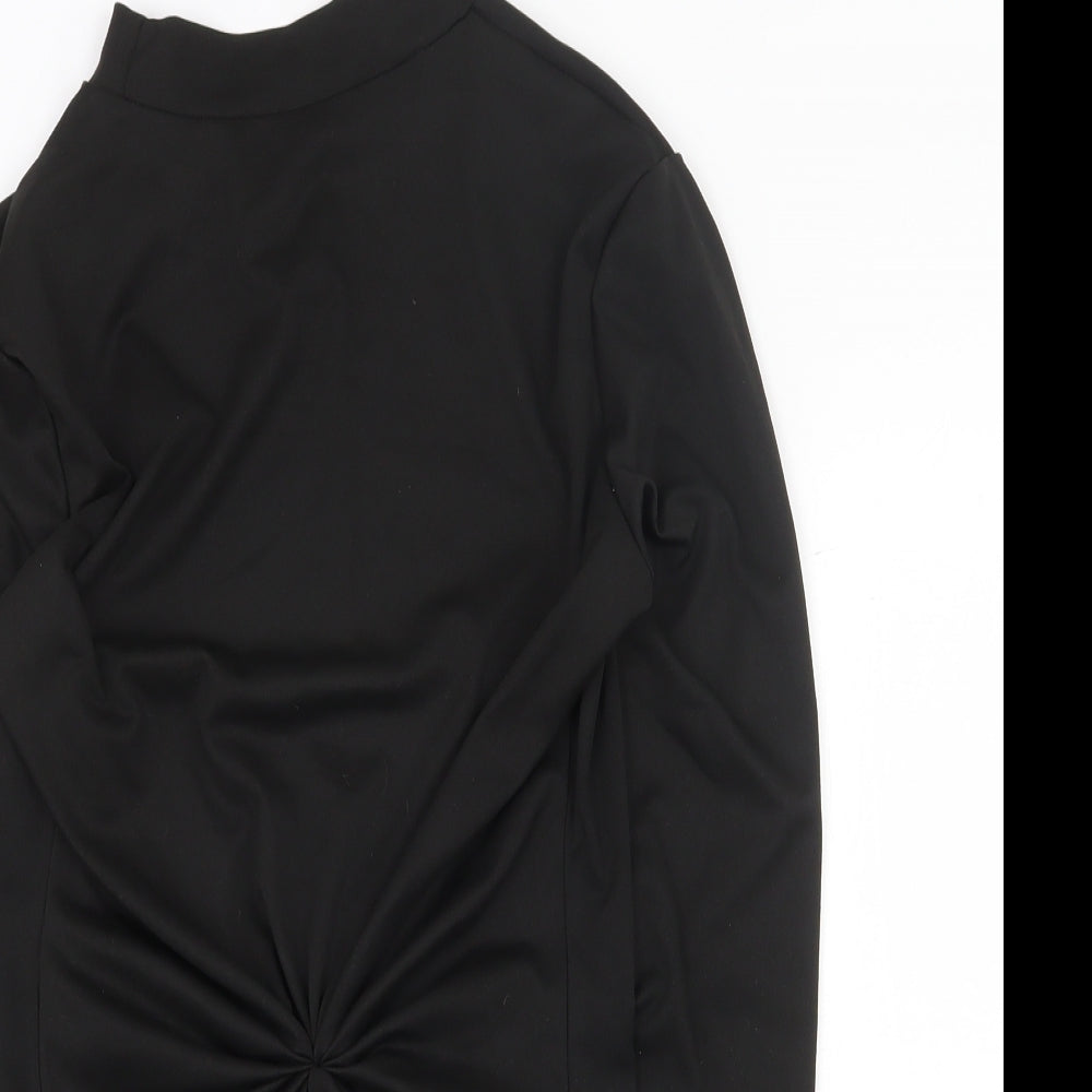 SheIn Womens Black Polyester Bodysuit One-Piece Size M Snap