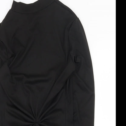 SheIn Womens Black Polyester Bodysuit One-Piece Size M Snap