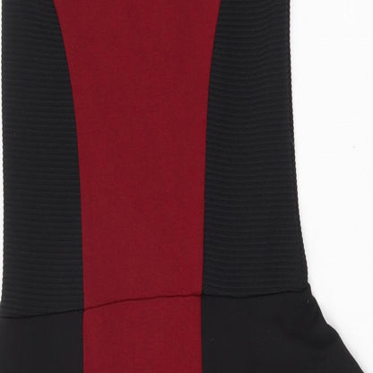 River Island Womens Black Colourblock Viscose Pencil Dress Size 8 Scoop Neck Zip