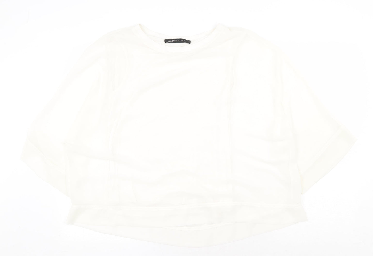 Womens UK Size M Zara White Basic Blouse