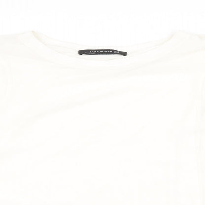Womens UK Size M Zara White Basic Blouse
