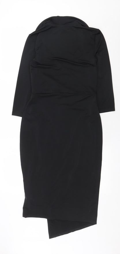 River Island Womens Black Polyester Sheath Size 8 Collared Pullover