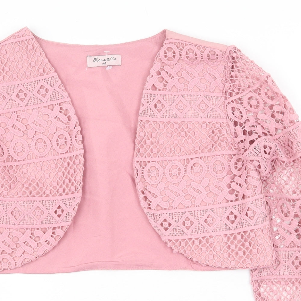 Fiona & Co Womens Pink Jacket Size 14 - Lace Detail